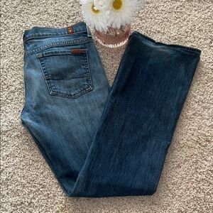 7 For All Mankind Button Fly Boy Cut Blue Jeans Size 30